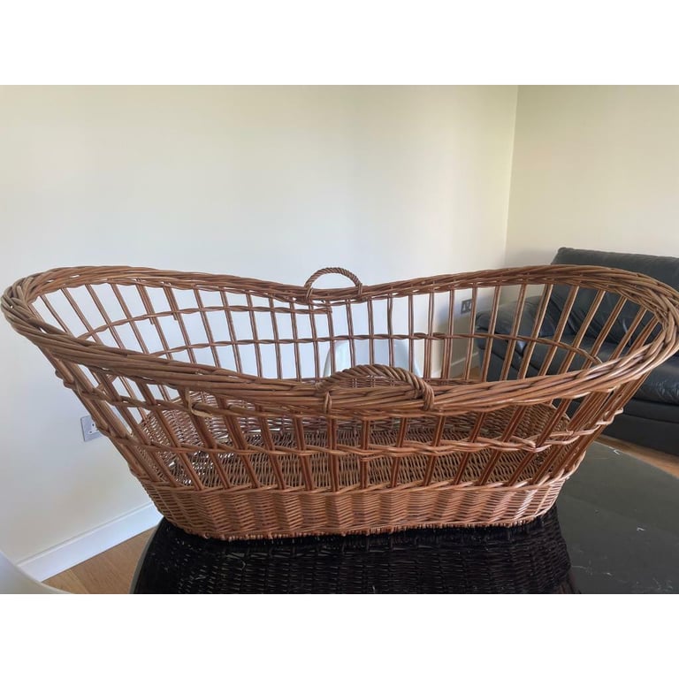 image for Large vintage Wicker Moses basket 