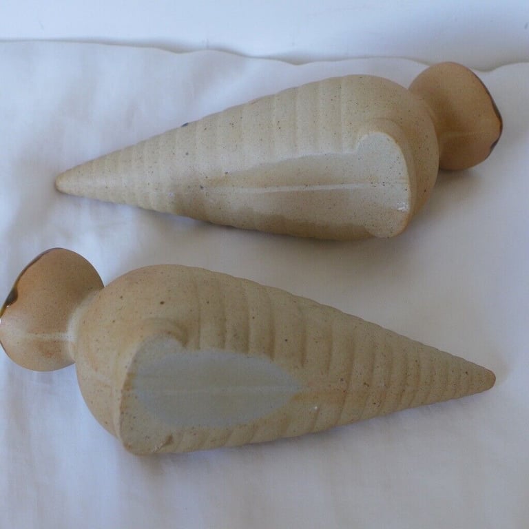 A Pair of Unusual, 1970s-Vintage, Japanese, Ceramic / Pottery Sake Pitchers / Serving Bottles.
