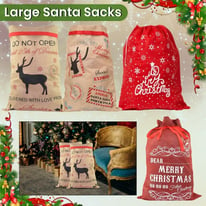 Xmas Santa Sack Felt Hessian Christmas Bag Xmas Stocking Gift Toy Kids