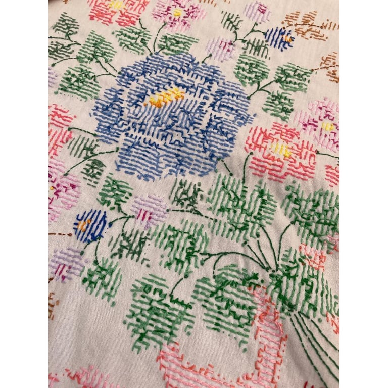39 inch square embroidered tablecloth 