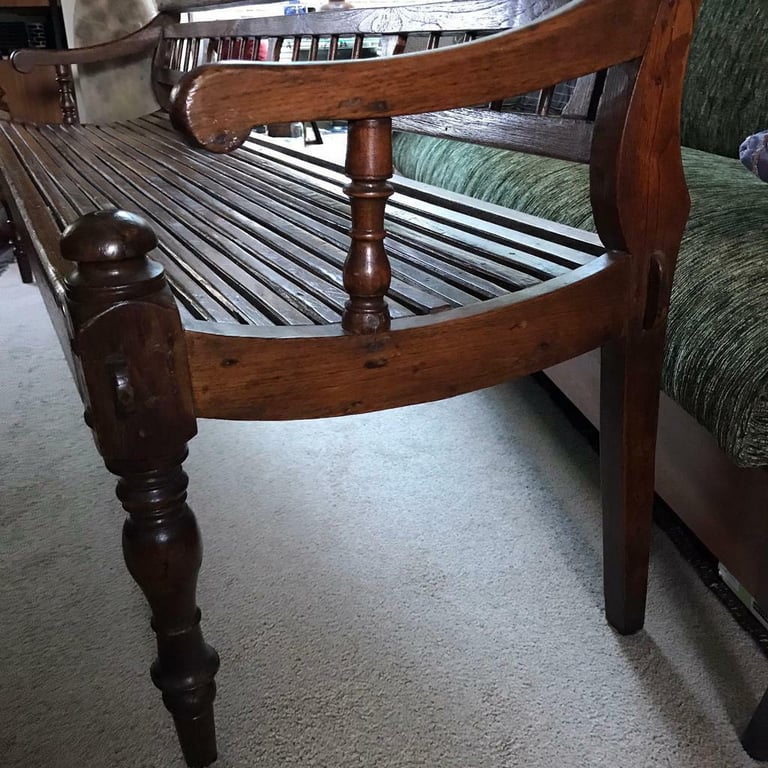 Antique Burmese Teakwood Bench