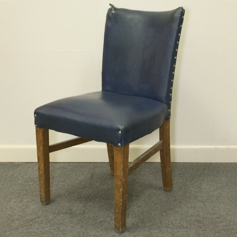 Chair Solid Oak Wood Frame Semi Bucket Back Stud Work Vintage 1960's