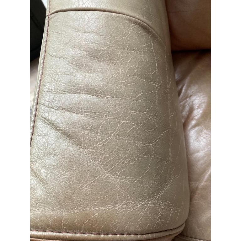 Leather chair and storage footstool 
