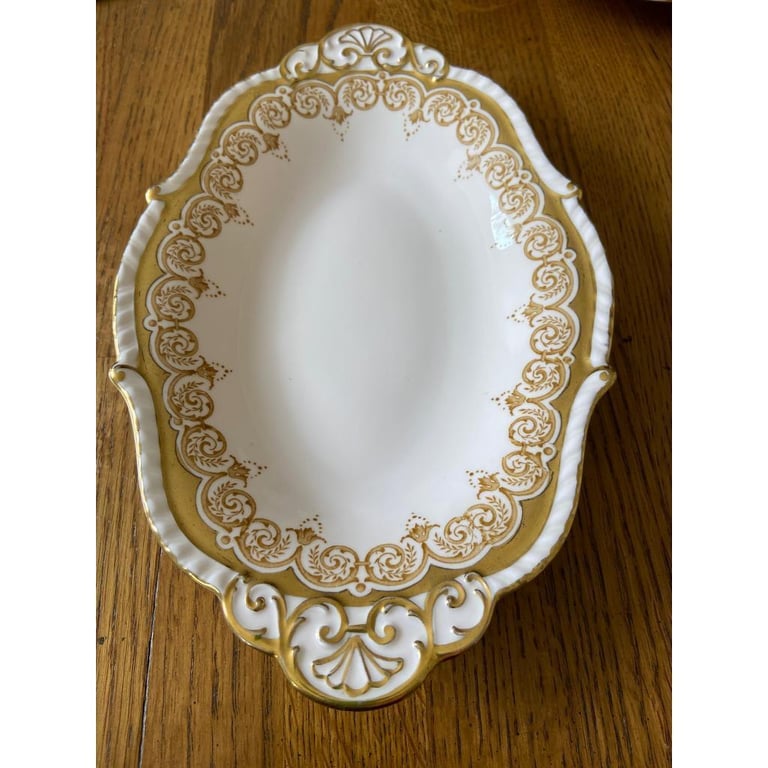 image for Vintage Plant Tuscan pale pink and gilt oval platter.