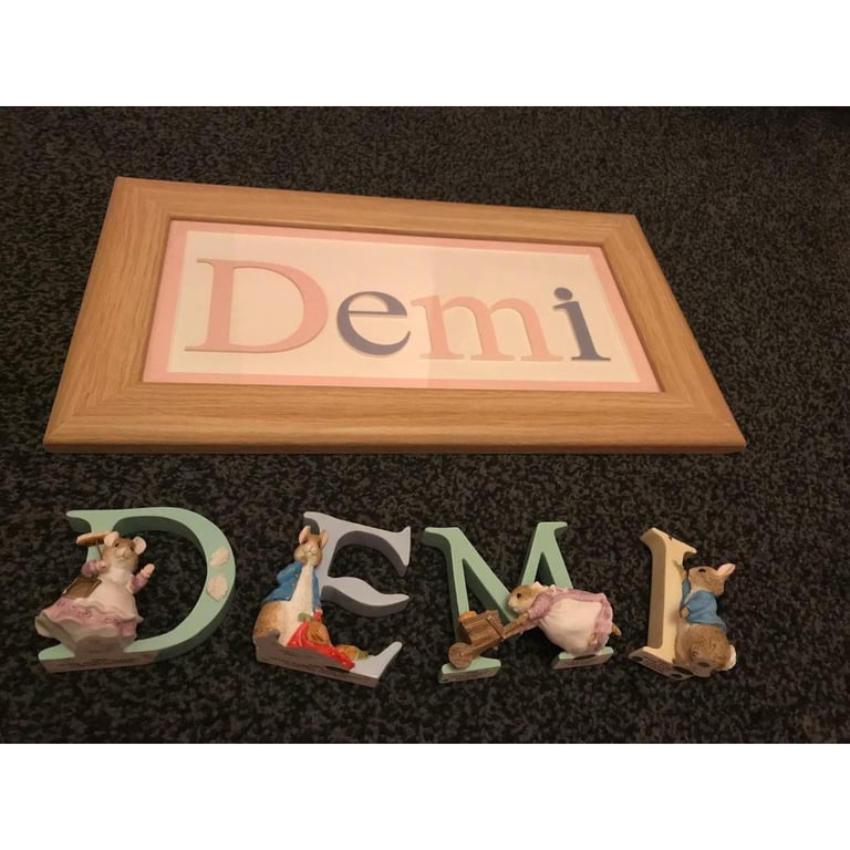 image for Personalised name frame and initial ornaments 