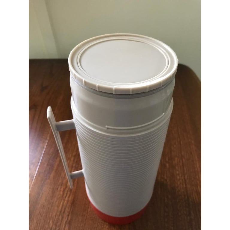 Vintage Aladdin Red And Beige Super Food Flask
