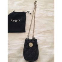 DKNY black small bag with long chain strap