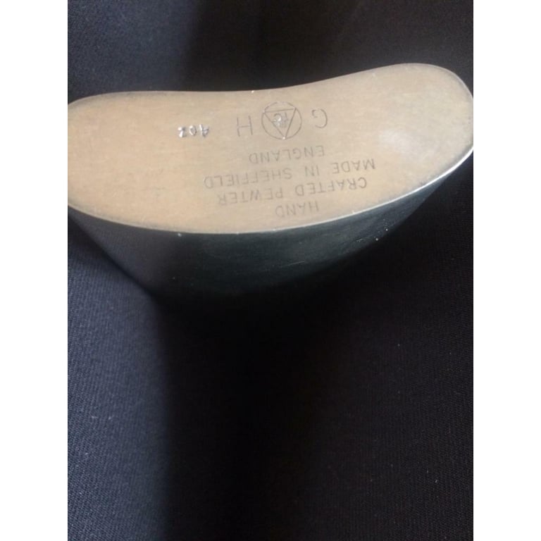 Vintage G and H  hand crafted pewter hip flask 