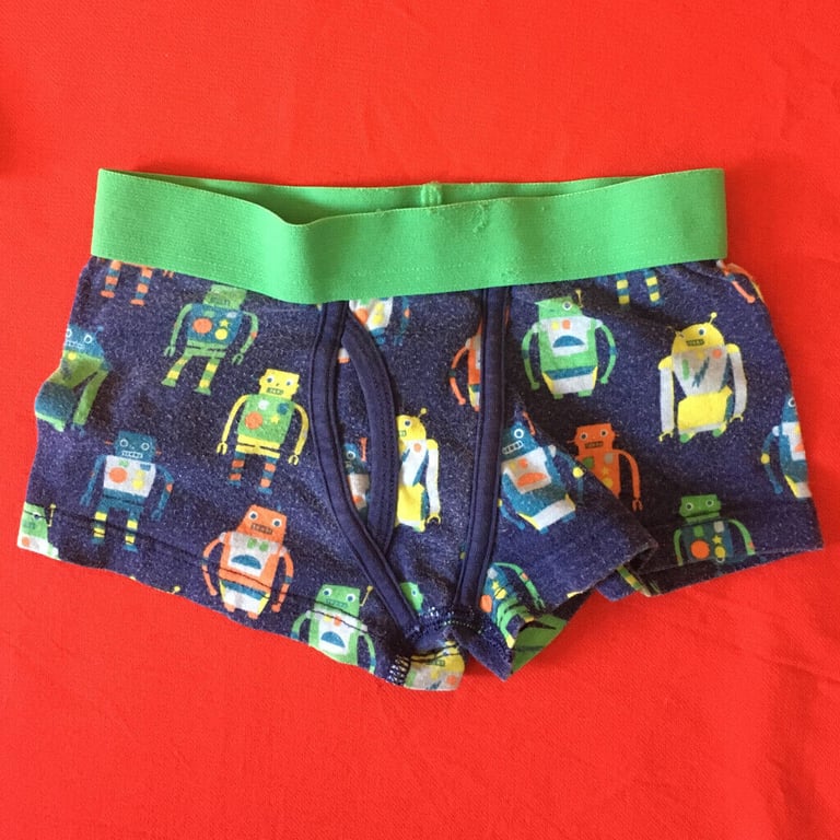 3 pairs boys' boxers: 2 x 3-4 yrs (Robot, Pokemon), 4-5 yrs (Batman) & 1 pr blue pants 6-7 yrs .