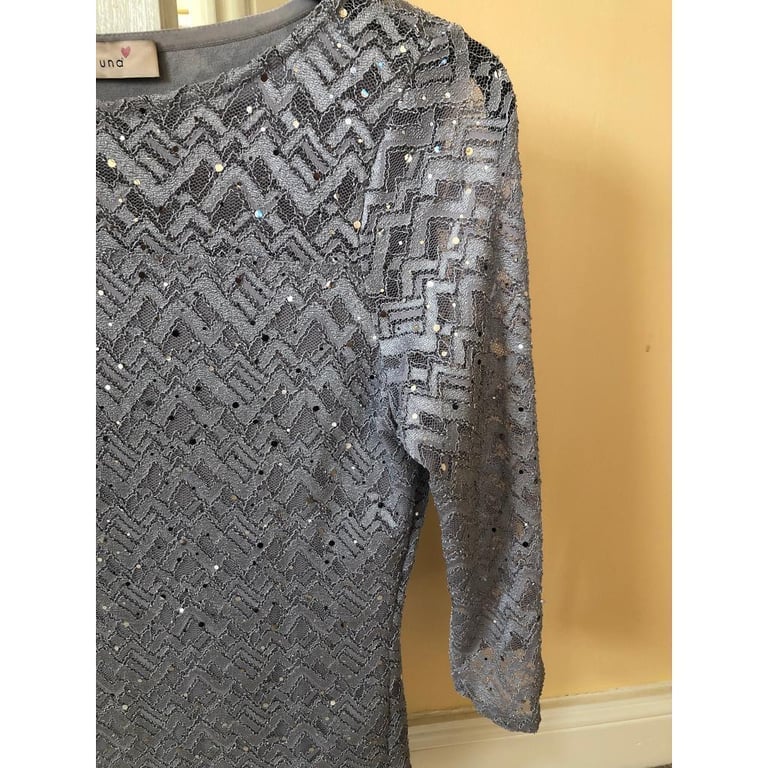 M&S Per Una size 8 top, silver sequins new without tags 