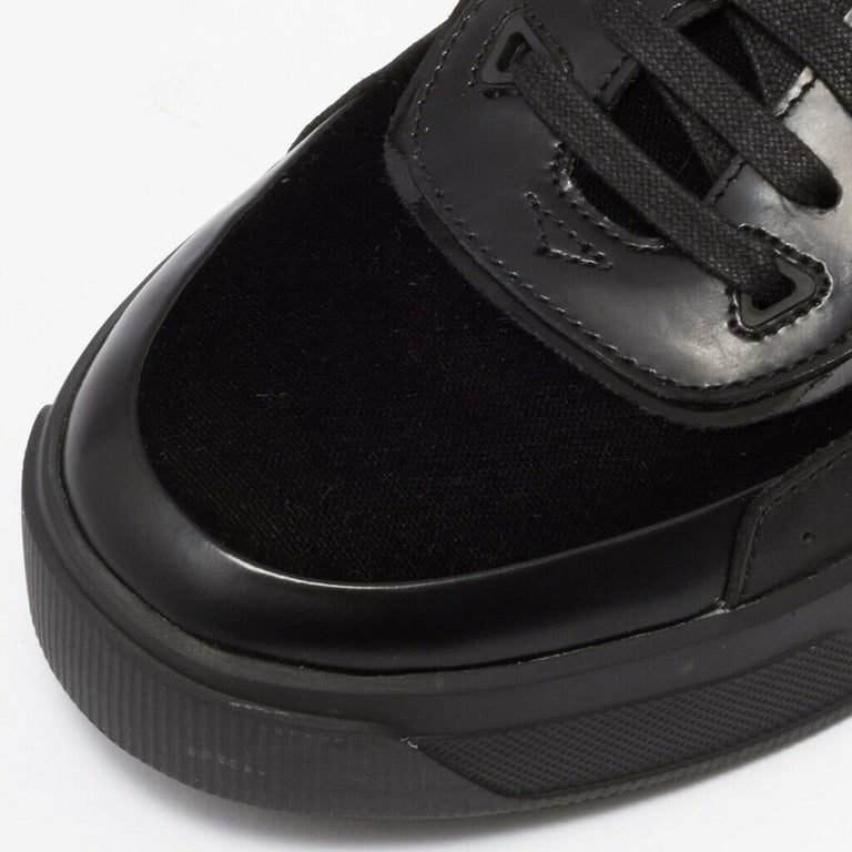 Mens Hugo Boss Calf Leather And Velvet Trainers