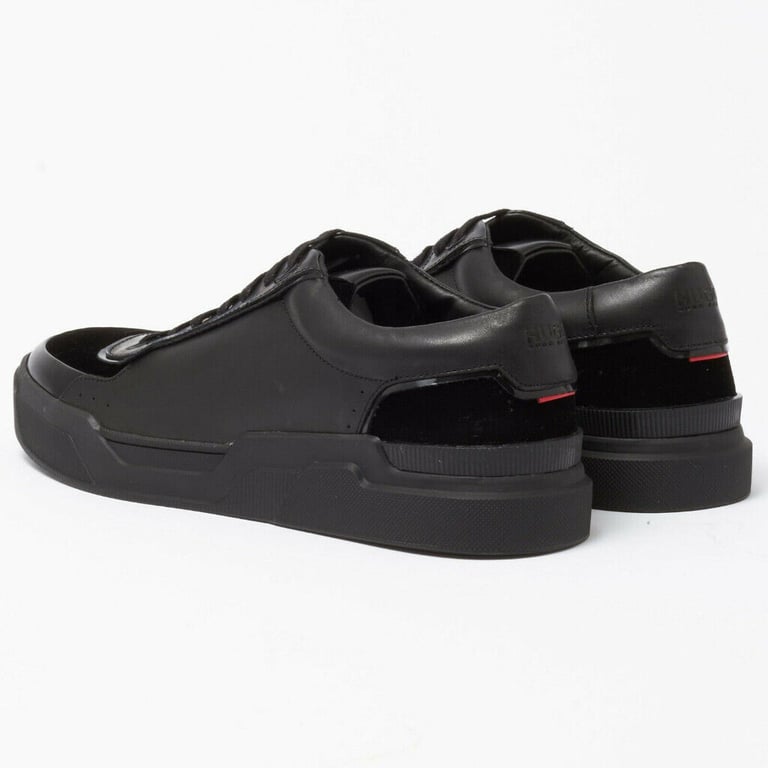 Mens Hugo Boss Calf Leather And Velvet Trainers
