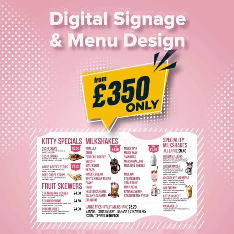 Digital Signage & Menu Design