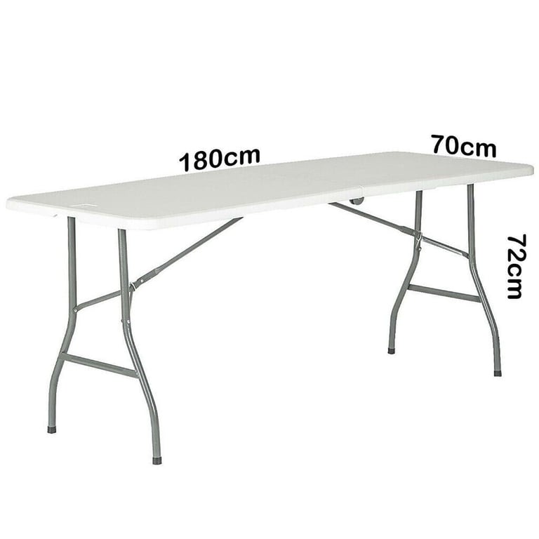 6ft Folding Desk - Pop-Up Portable Trestle Table - Garden Camping Party Picnic Heavy Duty