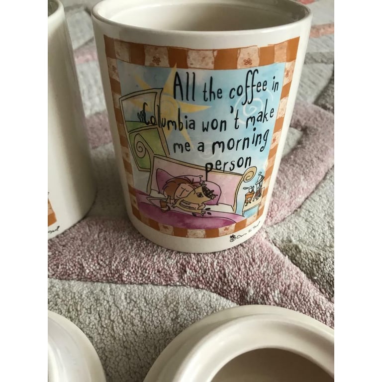 Born To Shop Tea/Sugar/Coffee and Cookies Jar