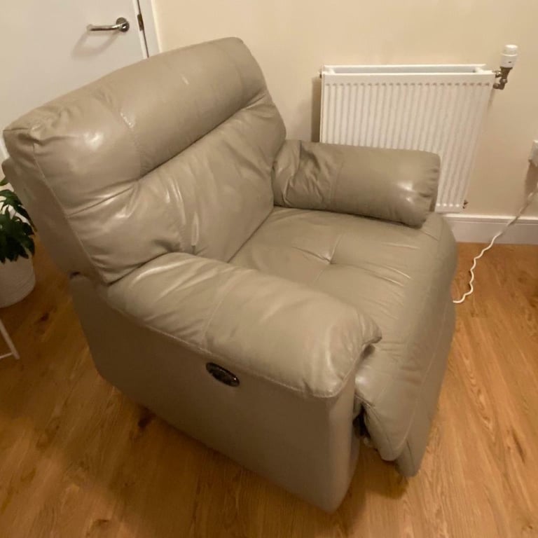 Real leather electric recliner armchair 
