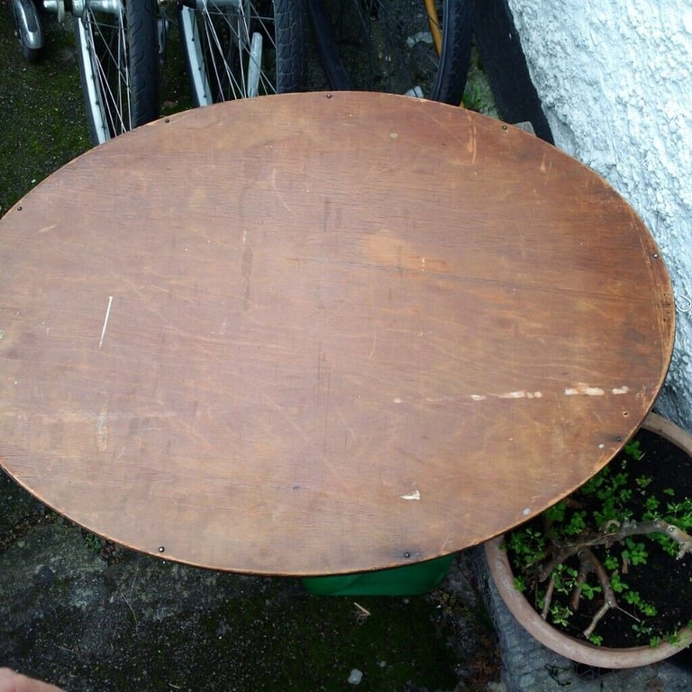 large vintage oval mirror in nice detailed wooden frame