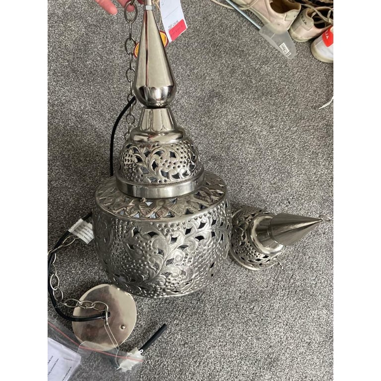 Indian silver handmade ceiling light Moroccan 