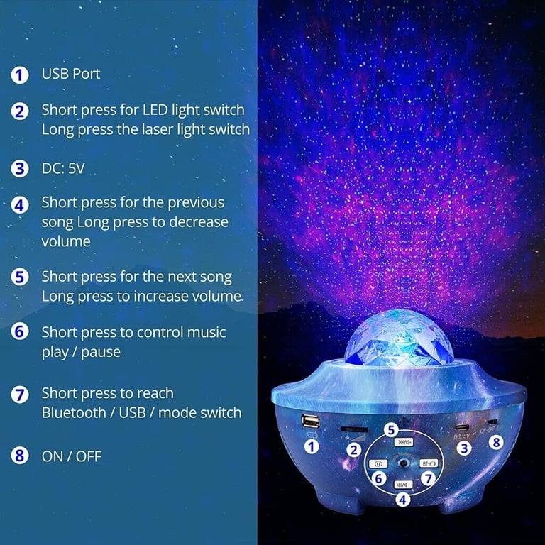 Autism Calming Galaxy Projector Light With Speaker & Alexa Enabled
