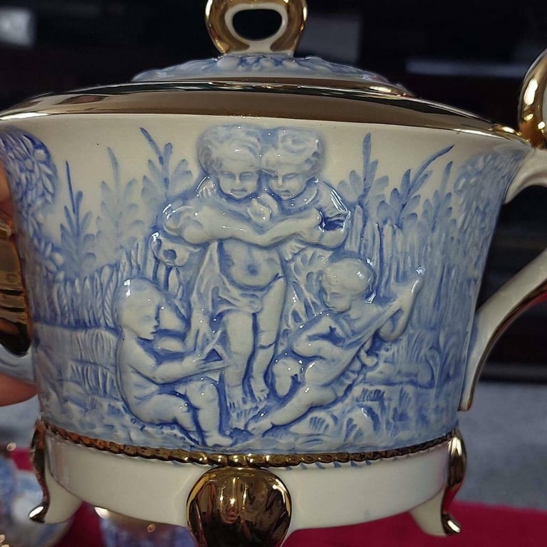 Capodimonti Gold Plated Cherub Tea Set