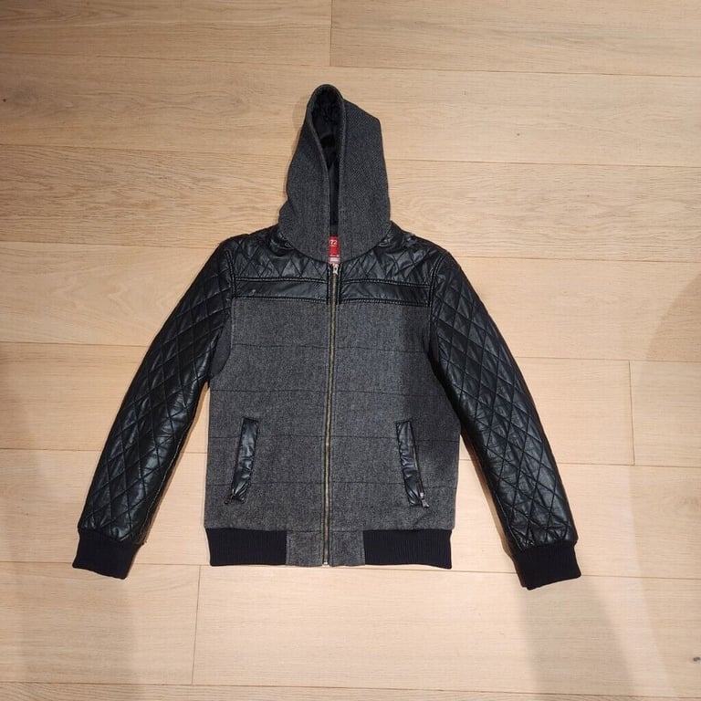 image for Jeanwest faux leather men women hood wool warm coat jacket