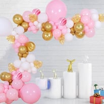 Pink Balloon Arch Kit, Pink White Balloons Arch Kit Garland 