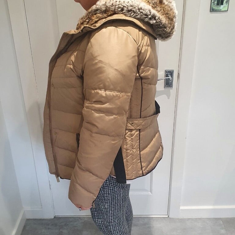 Zara Basic Belted and Hooded Quilted Jacket - Gold - XXL - 34 ins chest
