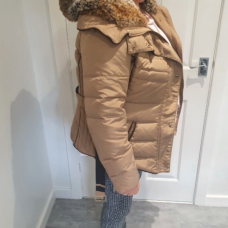 Zara Basic Belted and Hooded Quilted Jacket - Gold - XXL - 34 ins chest
