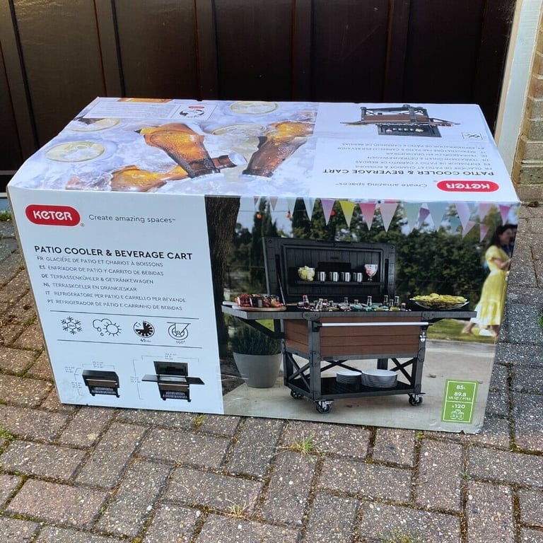 KETER 85 LITRE (90 US Quart) Patio Cooler and Beverage Cart / Brand New |  in Horsham, West Sussex | Gumtree