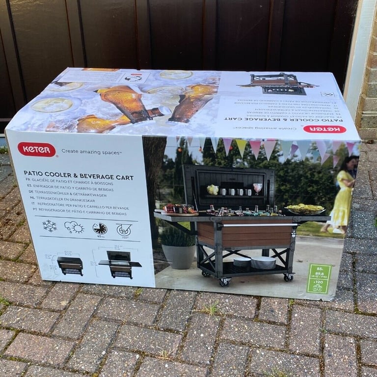 image for KETER 85 LITRE (90 US Quart) Patio Cooler and Beverage Cart / Brand New