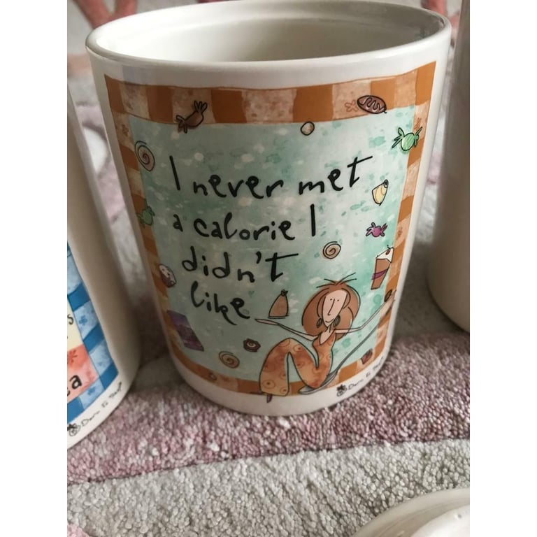 Born To Shop Tea/Sugar/Coffee and Cookies Jar
