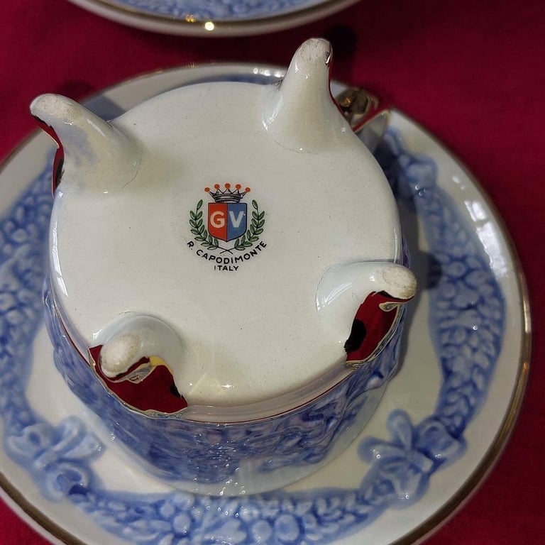 Capodimonti Gold Plated Cherub Tea Set