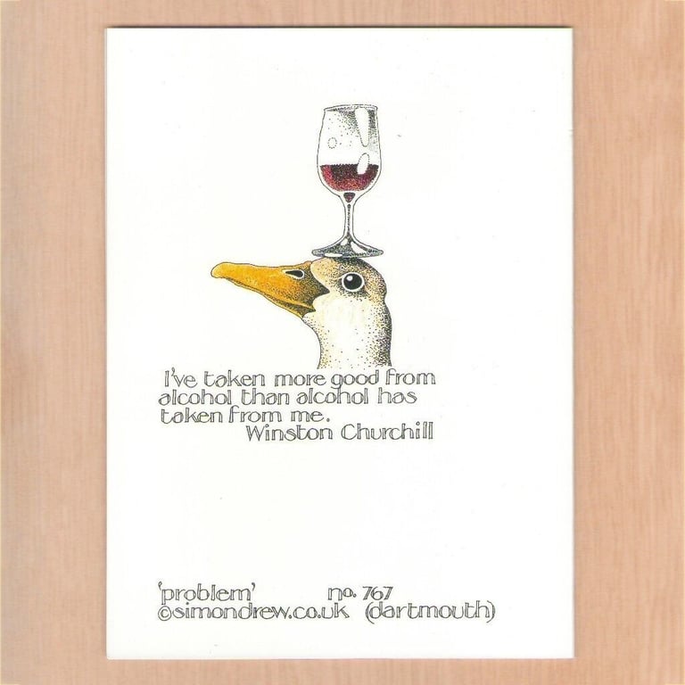 NEW Simon Drew Acclaimed Art Greeting Cards With Envelope Blank Inside Problem With Alcohol