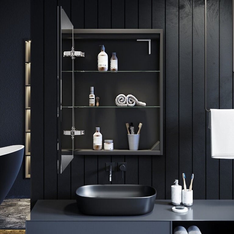 New Led Bathroom Cabinet Mirror With Shaver Socket 500 x 700mm RRP £320 Our Price £150