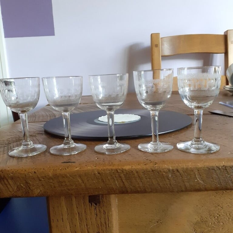 5 Sherry or Port Glasses