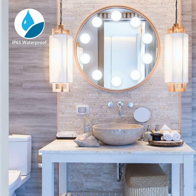 10 HOLLYWOOD STYLE LED MIRROR LIGHTS AULEDIO DIMMABLE MAKE UP VANITY SET UK PLUG