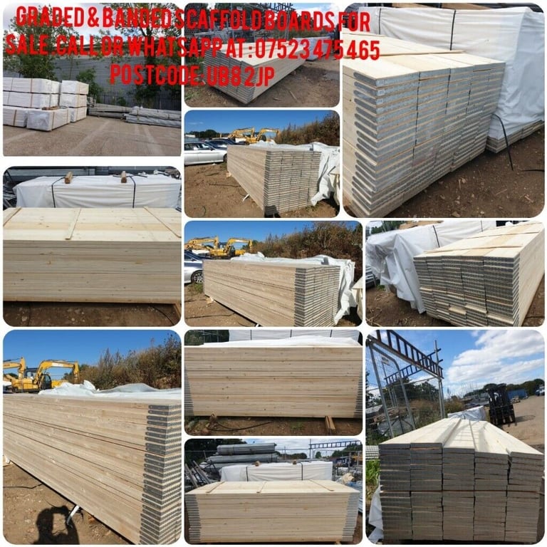 13' NEW @ £15 & 13' USED @ £10- SCAFFOLD BOARDS - HIGH QUALITY- GRADED & BANDED