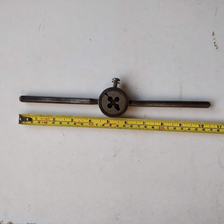 image for Vintage Die Stock Holder Wrench with 5/16 inch BSF 22 TPI GALTONA Die
