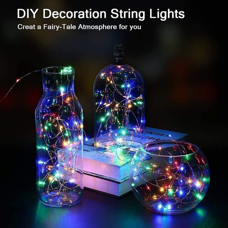 2 in a Pack Fairy LEDs 120 String Lights USB 12m/39ft - Multicoloured