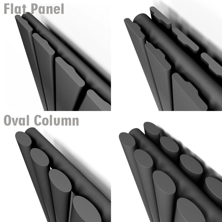New Single Anthracite Oval Panel Vertical Radiator 1800 x 480mm RRP £280 Our Price £125