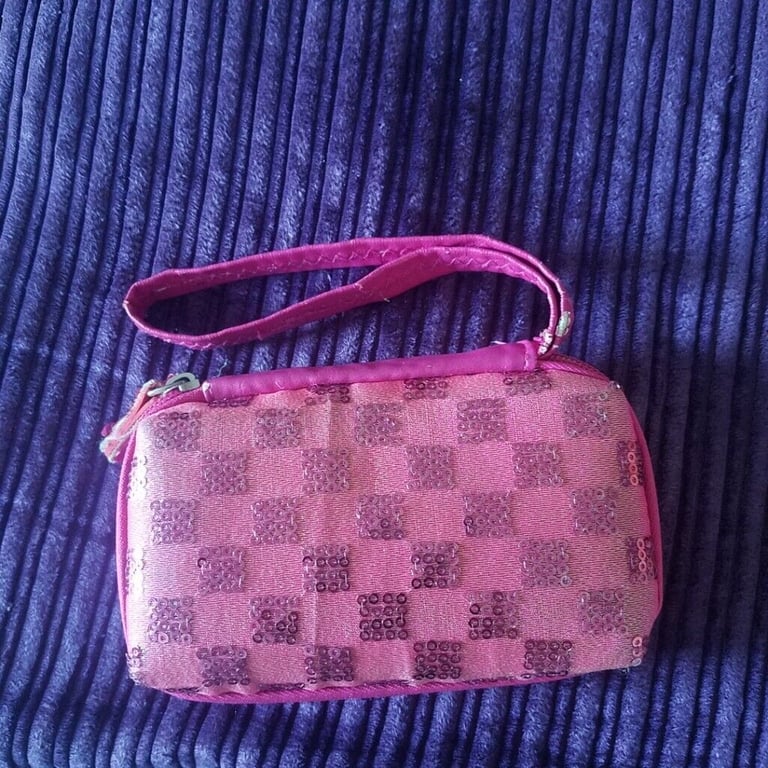 Pink Sequin clutch bag/purse, good condition  £2