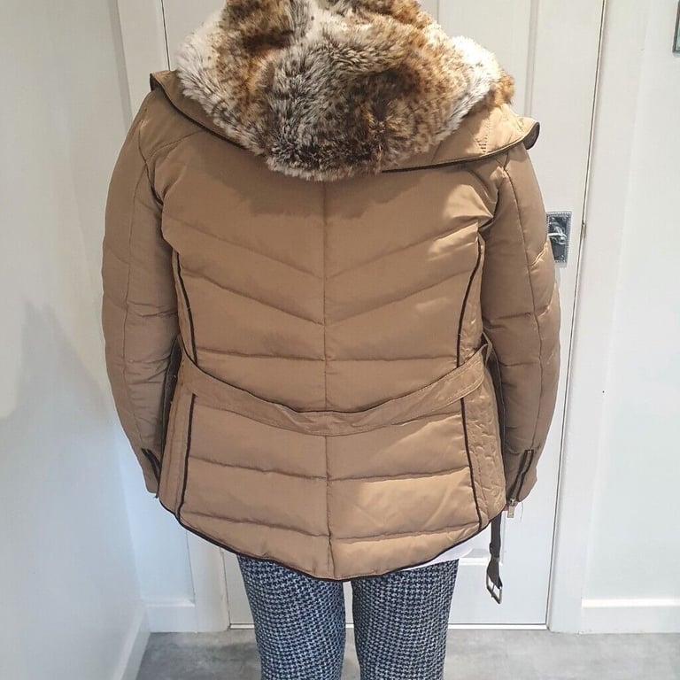 Zara Basic Belted and Hooded Quilted Jacket - Gold - XXL - 34 ins chest