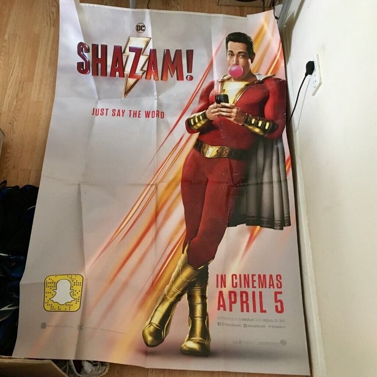 image for Shazam! - Original 2019 UK Bus Shelter Movie Poster Print. Approx. 6x4ft