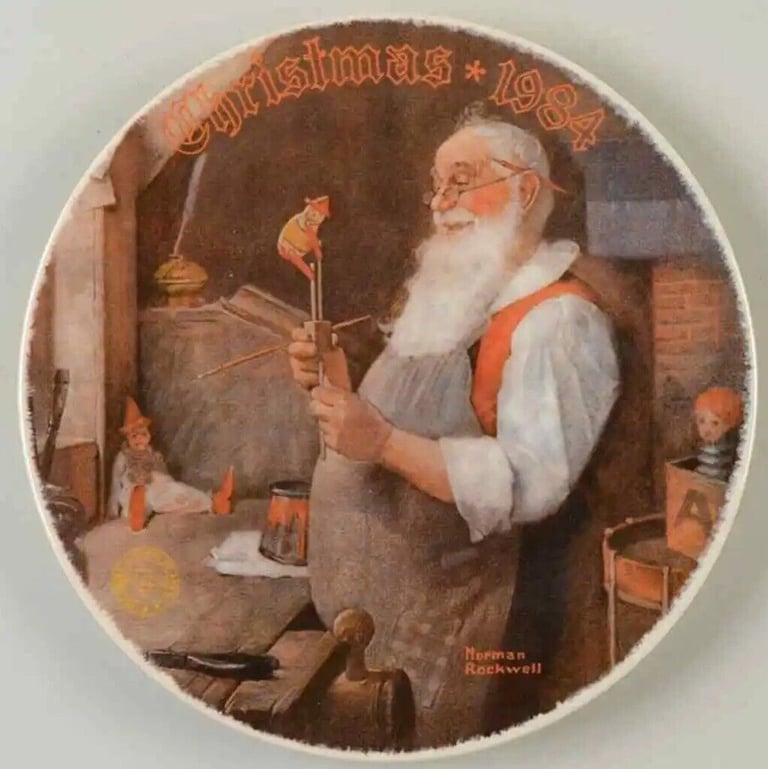 image for 1984 - 2024 (40 YEAR OLD) NORMAN ROCKWELL CHRISTMAS PLATE