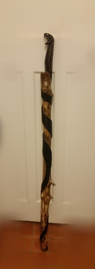 image for Snake Rambling Staff (Hand carved).