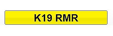 image for Private registration plate - K19 RMR - Private number plate (and retention document)