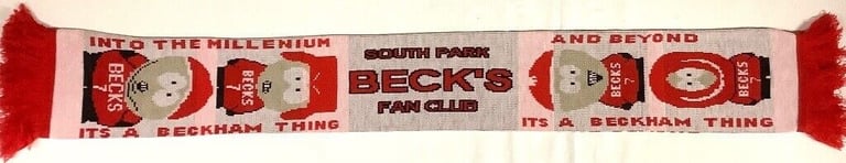 Rare Man Utd Football Scarf David Beckham South Park