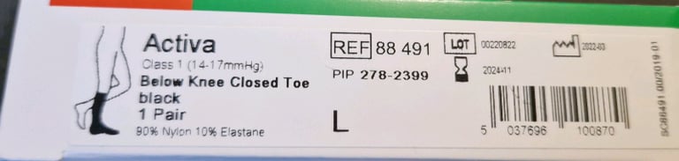 Activa Class 1 Below Knee Closed Toe Support Stockings