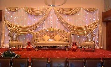 Gold Throne Sofa Hire £199 Silver Royal Chair Rental Crystal Centrepiece £9 Cake Table Decoration 