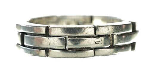 AE-STERLING SILVER - Articulated Silver Mens Ring Size 'X' 12.3 Grams